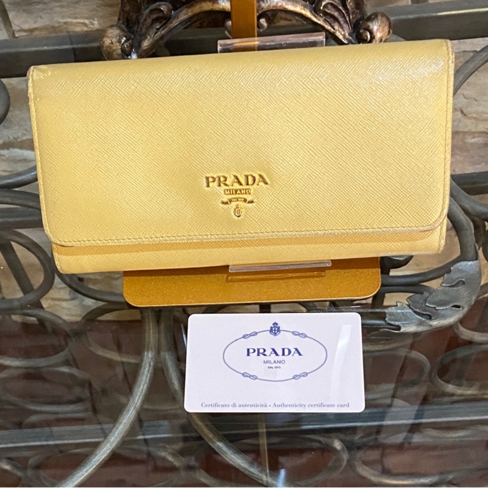 Prada Long Light Yellow Wallet - image 1